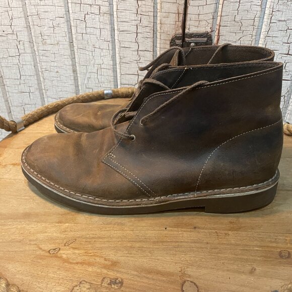 Clarks Bushacre 2 Chukka Boots Leather Brown Desert Mens 11 - Picture 2 of 6